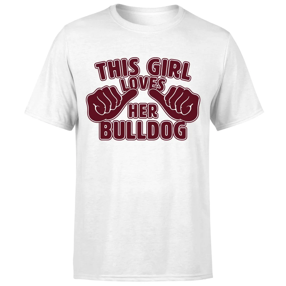 This Girl Loves Her Bulldog T-Shirt - White - S - White Image 1