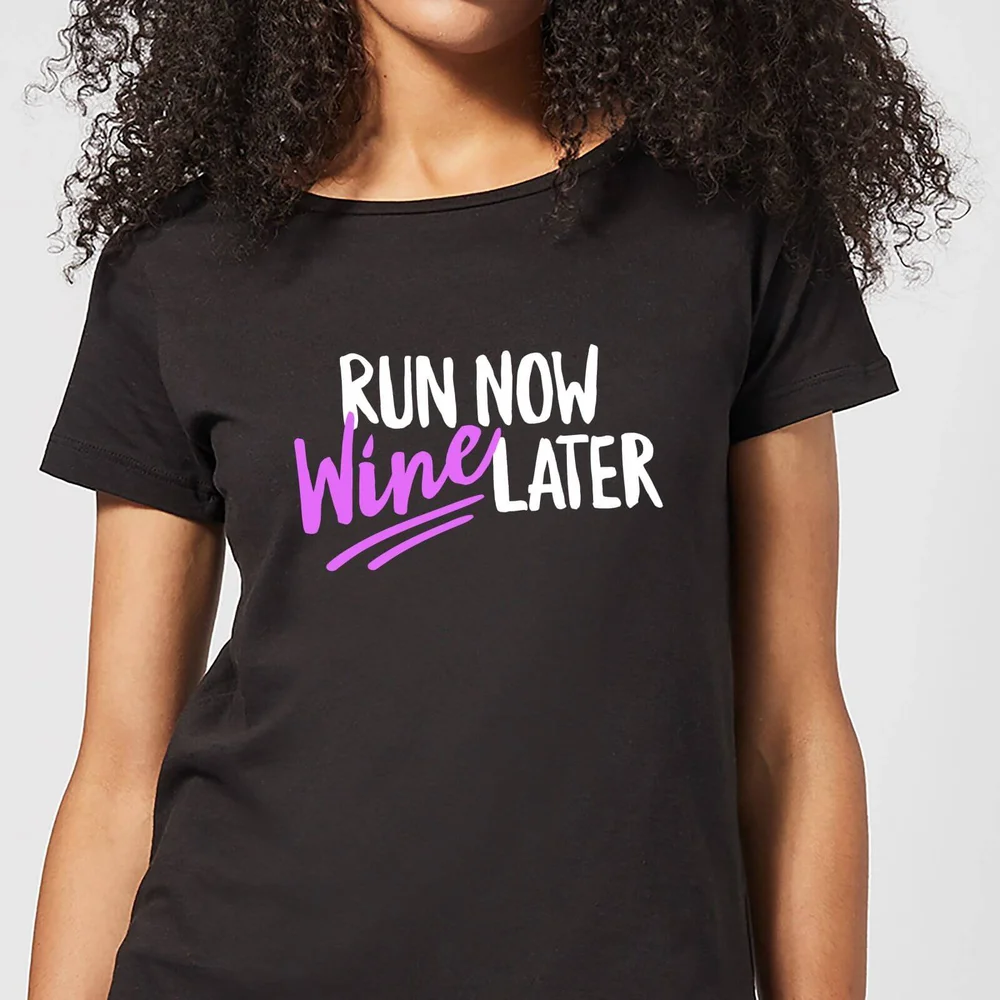 Run Now WIne Later Women's T-Shirt - Black - 3XL Image 1