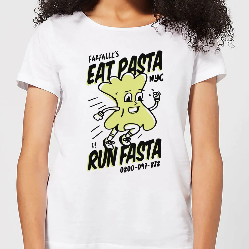 EAT PASTA RUN FASTA Women's T-Shirt - White - S - White Image 1