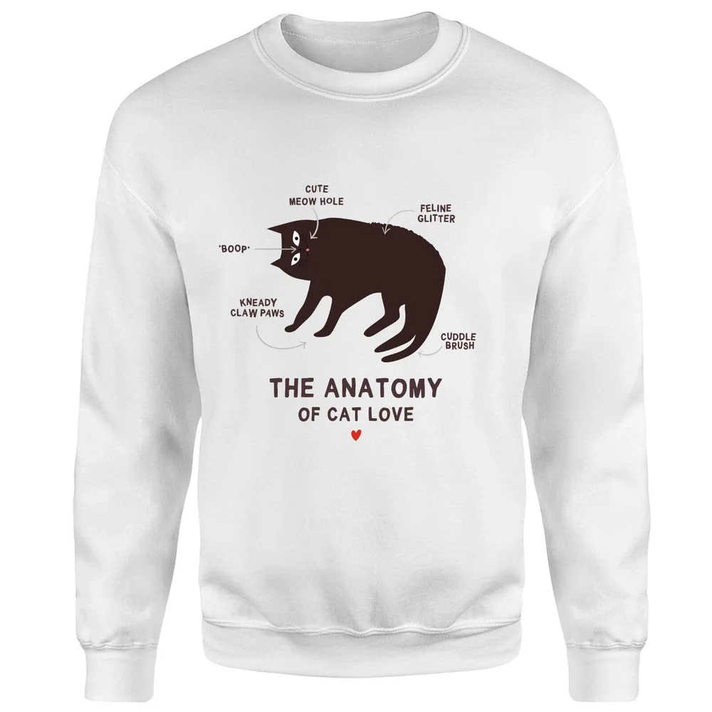 The Anatomy Of Cat Love Sweatshirt - White - S - White Image 1