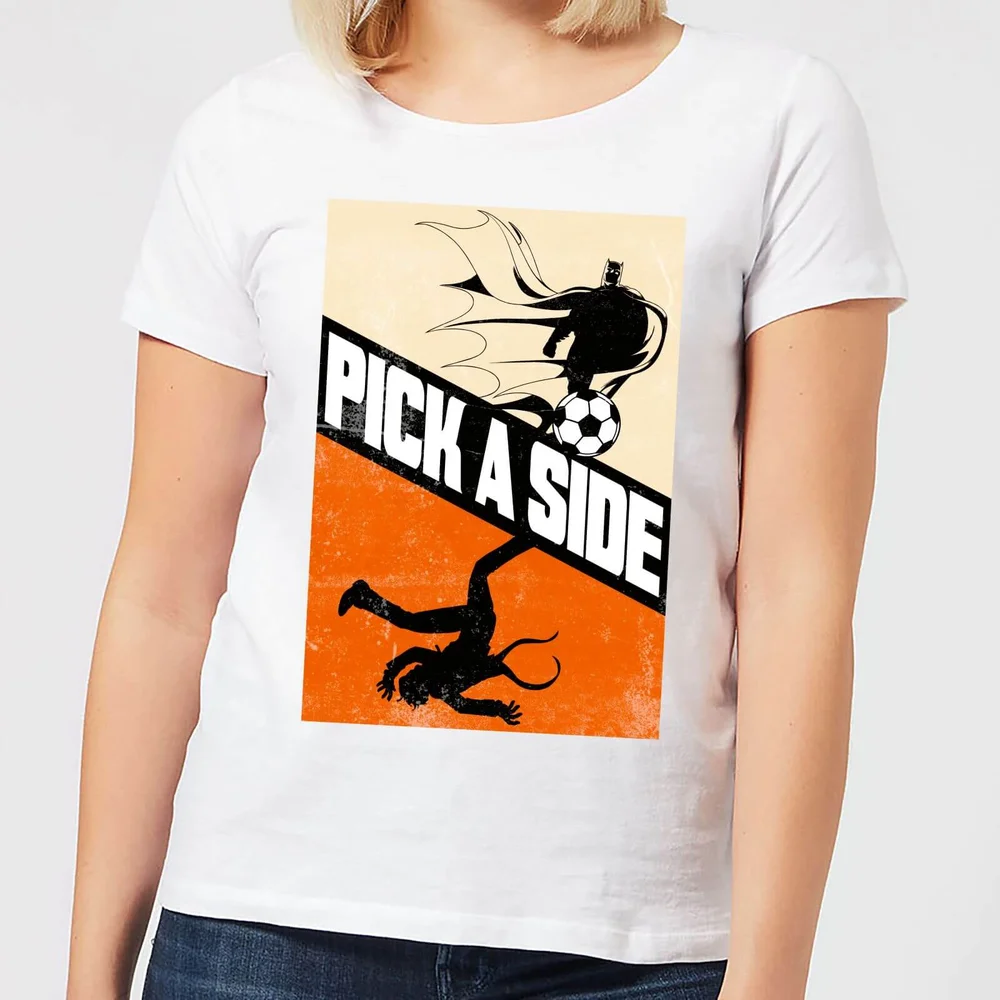 DC Comics Batman Football Pick A Side Women's T-Shirt - White - S Image 1