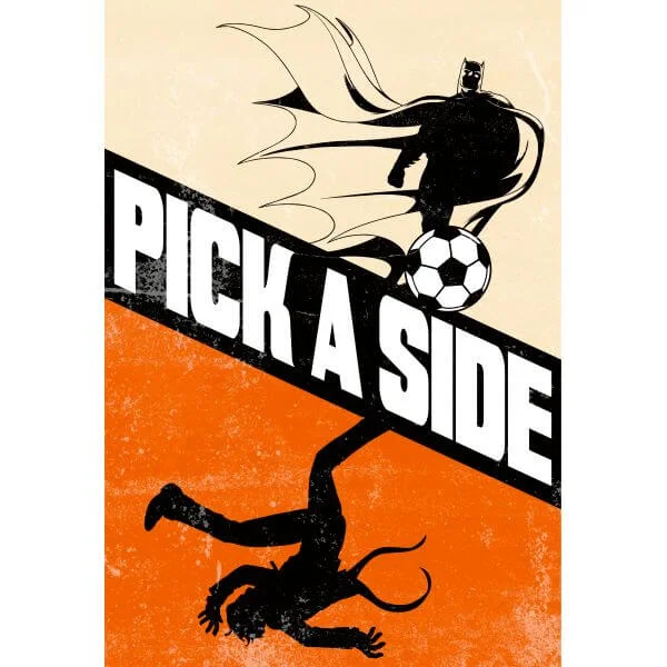 DC Comics Batman Football Pick A Side Women's T-Shirt - White