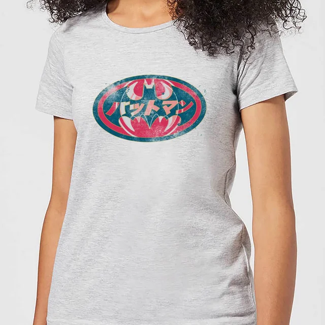 DC Comics Batman Japanese Logo Women's T-Shirt - Grey