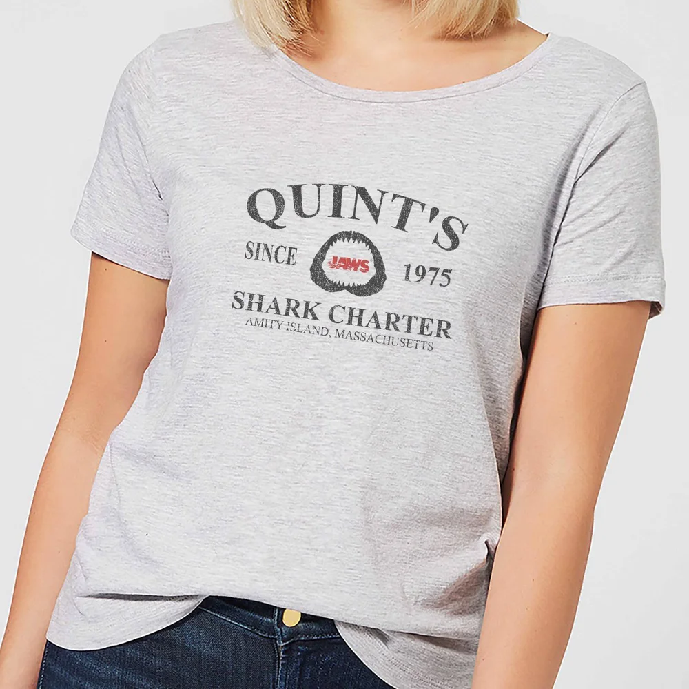 Jaws Quint's Shark Charter Women's T-Shirt - Grey - S Image 1