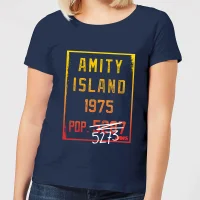 Jaws Amity Population Women's T-Shirt - Navy