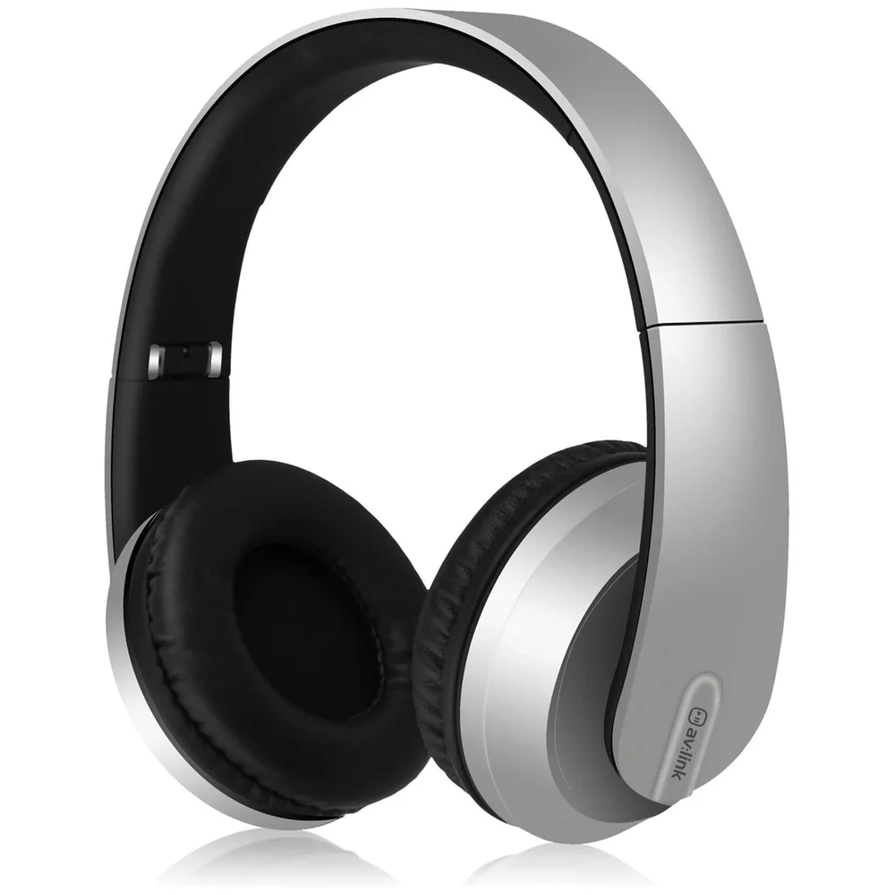 AV: Link Satin Finish Bluetooth 4.2 Headphones with Hard-Shell Case - Silver Image 1