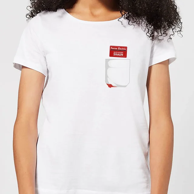 Shaun Of The Dead You've Got Red On You Pocket Women's T-Shirt - White