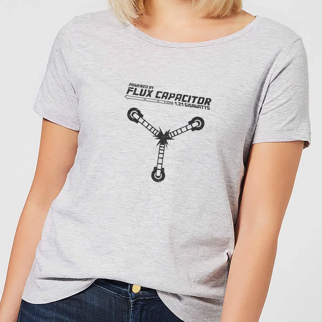 Back To The Future Powered By Flux Capacitor Women's T-Shirt - Grey