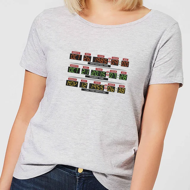 Back To The Future Destination Clock Women's T-Shirt - Grey