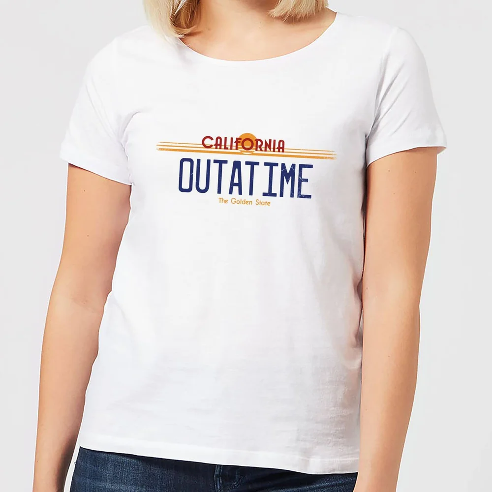 Back To The Future Outatime Plate Women's T-Shirt - White - S Image 1