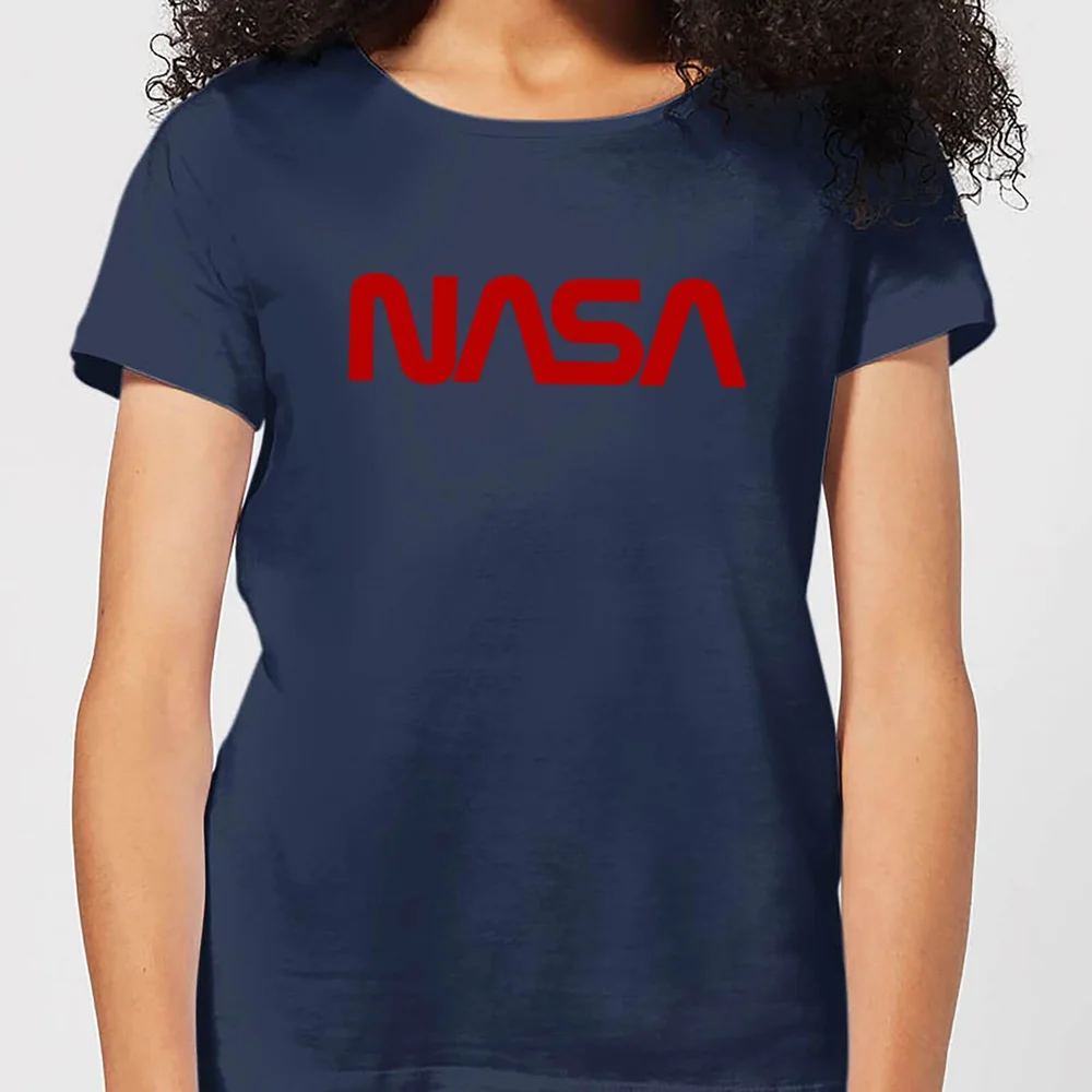 NASA Worm Red Logotype Women's T-Shirt - Navy - S Image 1