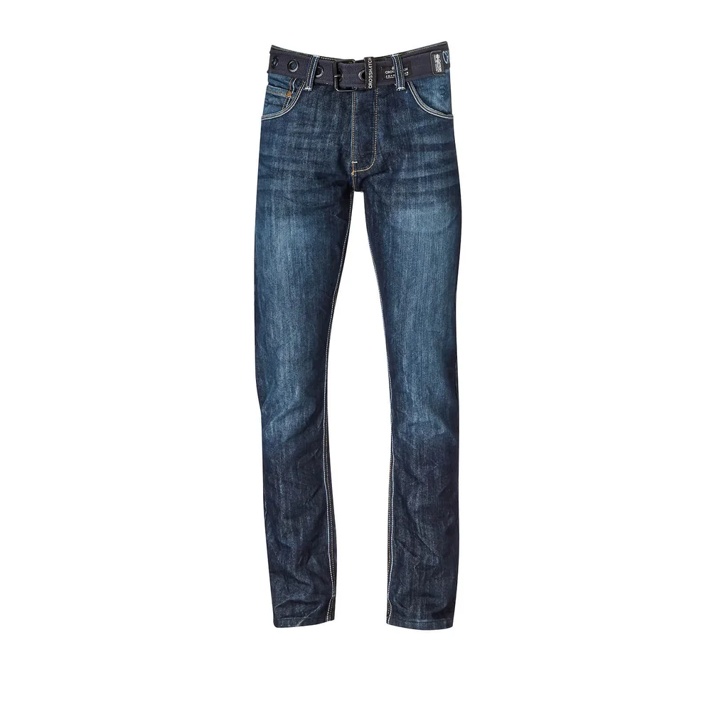 Crosshatch Men's New Techno Jeans - Dark Wash - W30/L32 - Blue Image 1