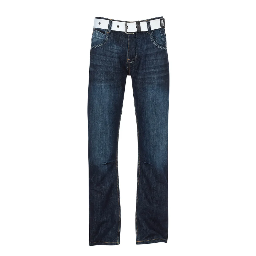 Crosshatch Men's New Baltimore Jeans - Dark Wash - W30/L30 - Blue Image 1