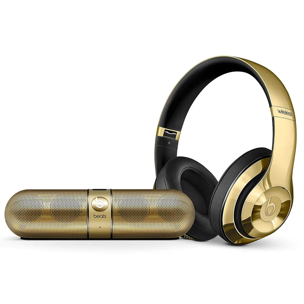 Beats by Dr. Dre Limited Edition Wireless Bundle - Studio 2.0 Headphones and Pill 2.0 - Metallic Gold Image 1