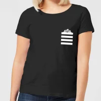 Looney Tunes Taz Stripes Pocket Print Women's T-Shirt - Black