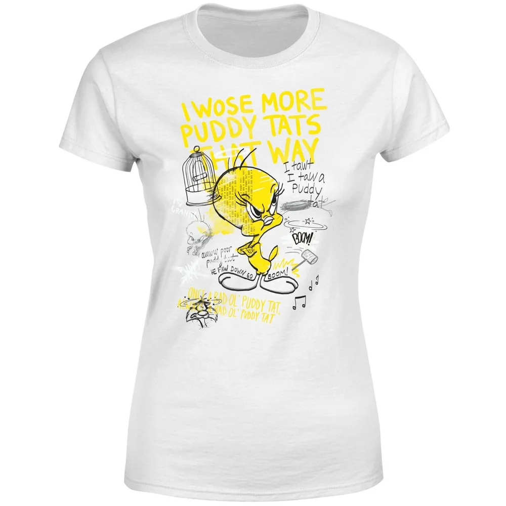 Looney Tunes Tweety Pie More Puddy Tats Women's T-Shirt - White - S Image 1