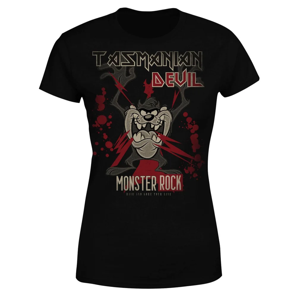 Looney Tunes Tasmanian Devil Monster Rock Women's T-Shirt - Black - S Image 1