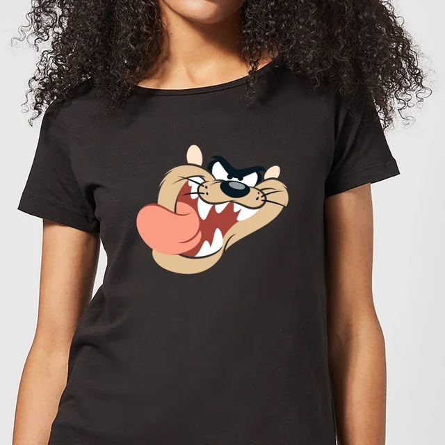 Looney Tunes Tasmanian Devil Face Women's T-Shirt - Black