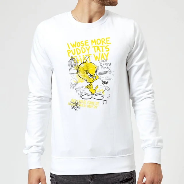 Looney Tunes Tweety Pie More Puddy Tats Sweatshirt - White