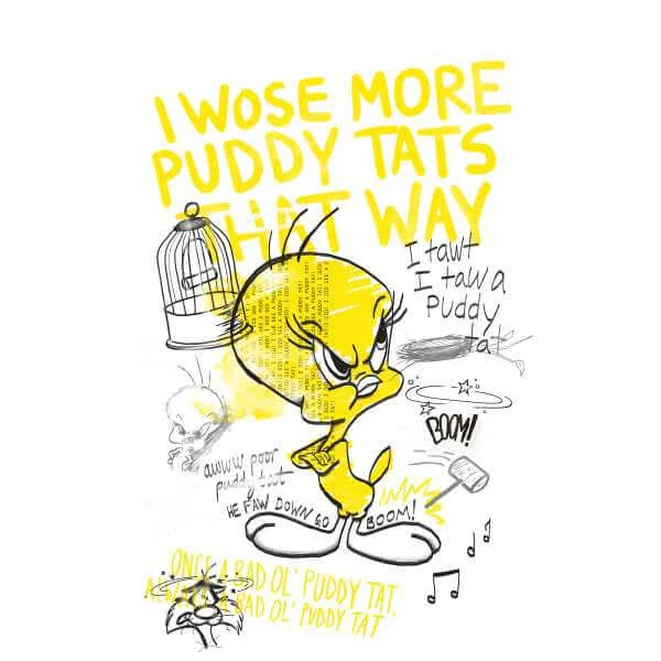 Looney Tunes Tweety Pie More Puddy Tats Sweatshirt - White