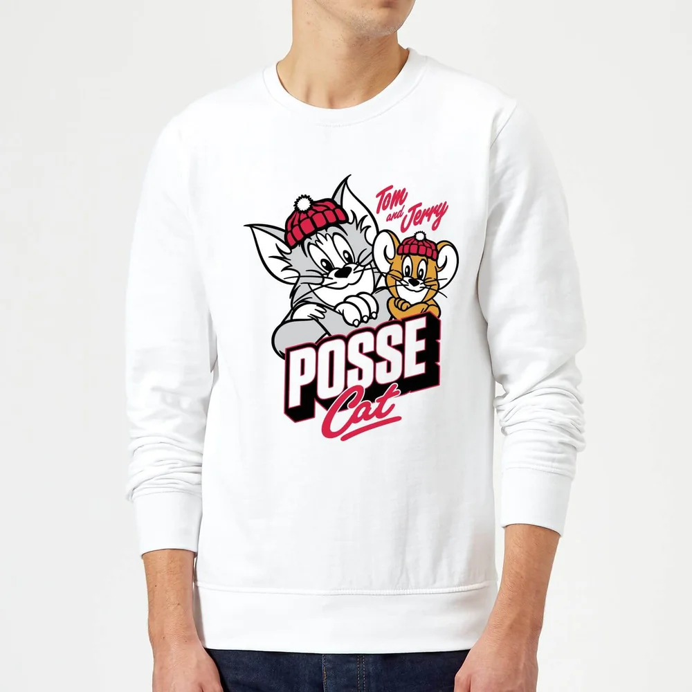 Tom & Jerry Posse Cat Sweatshirt - White - S Image 1
