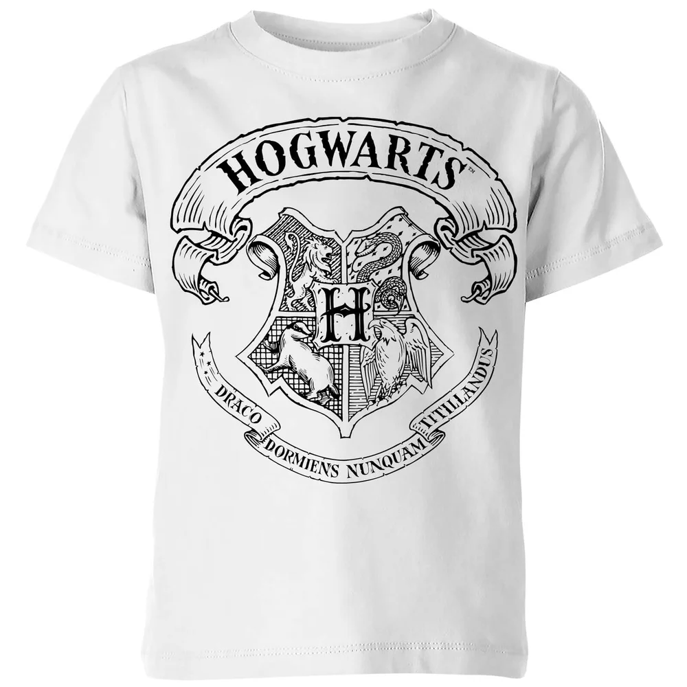 Harry Potter Hogwarts Crest Kids' T-Shirt - White - 11-12 Years Image 1