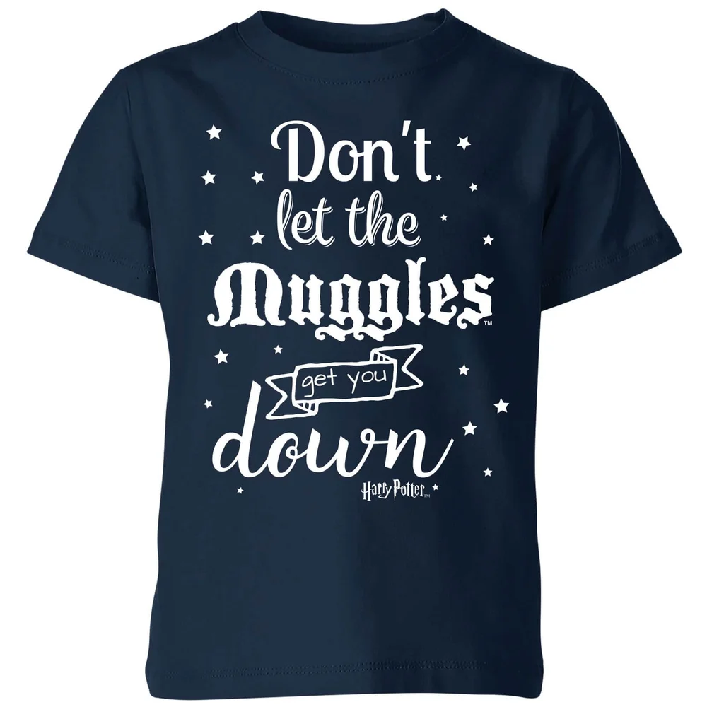 Harry Potter Don't Let The Muggles Get You Down Kids' T-Shirt - Navy - 3-4 Years Image 1