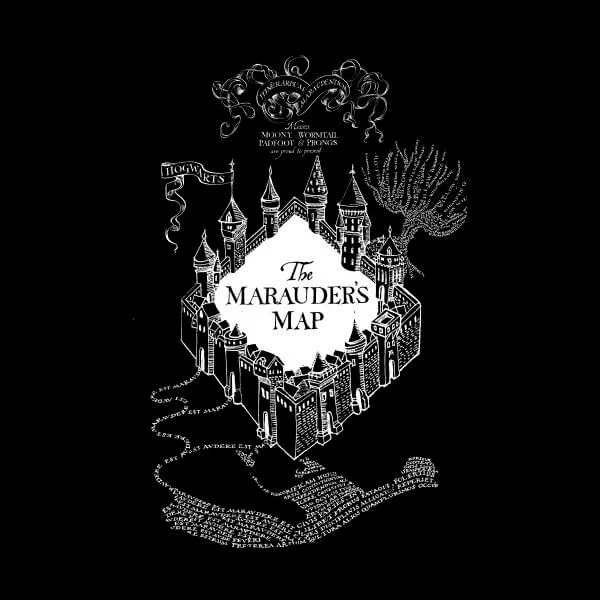 Harry Potter The Marauder's Map Women's T-Shirt - Black