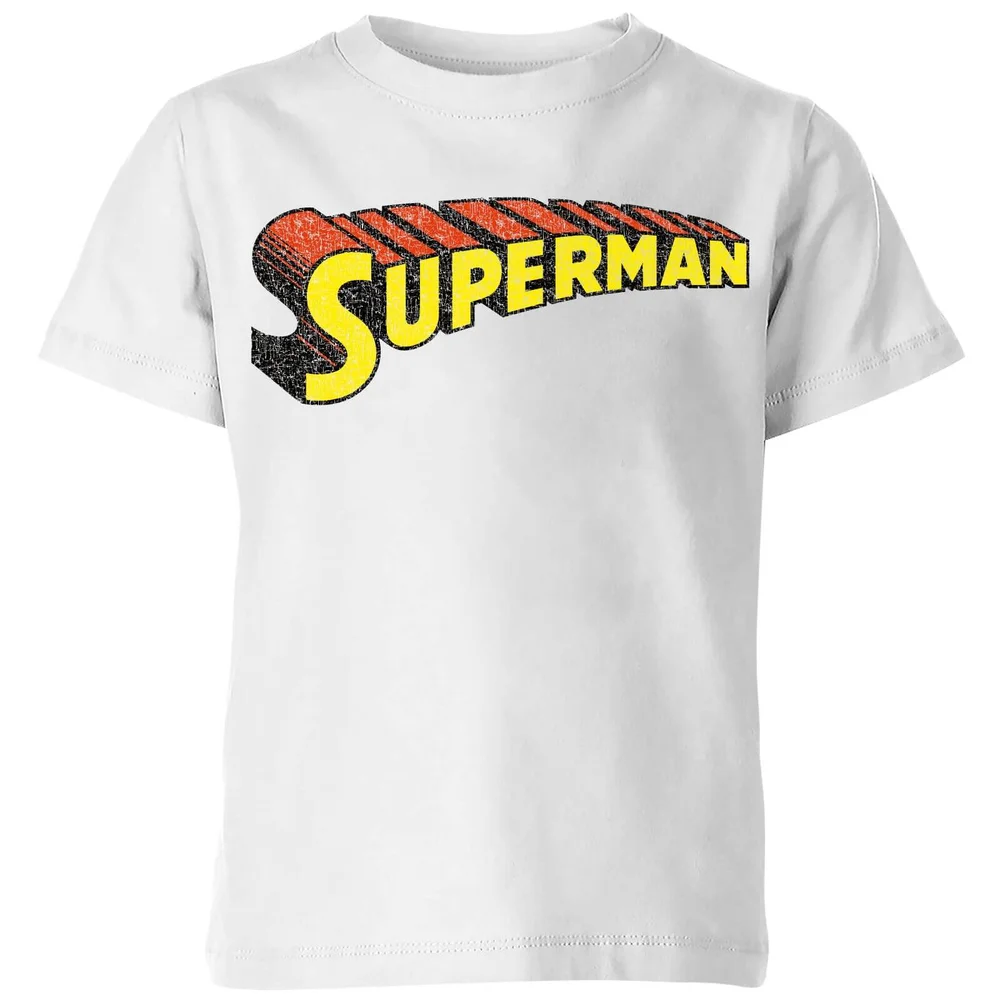 DC Superman Telescopic Crackle Logo Kids' T-Shirt - White - 3-4 Years Image 1