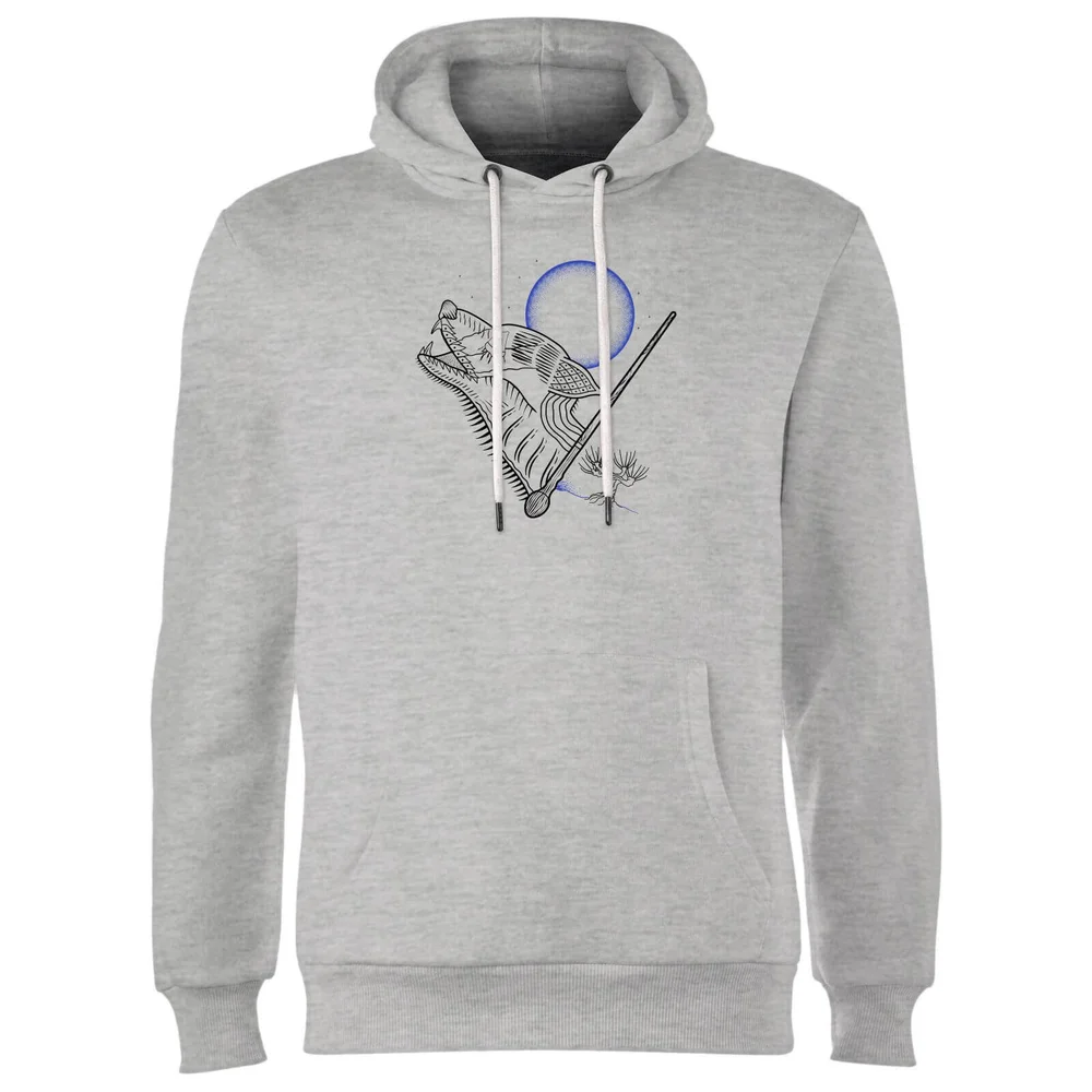 Harry Potter Werewolf Line Art Hoodie - Grey - S - Grey Image 1