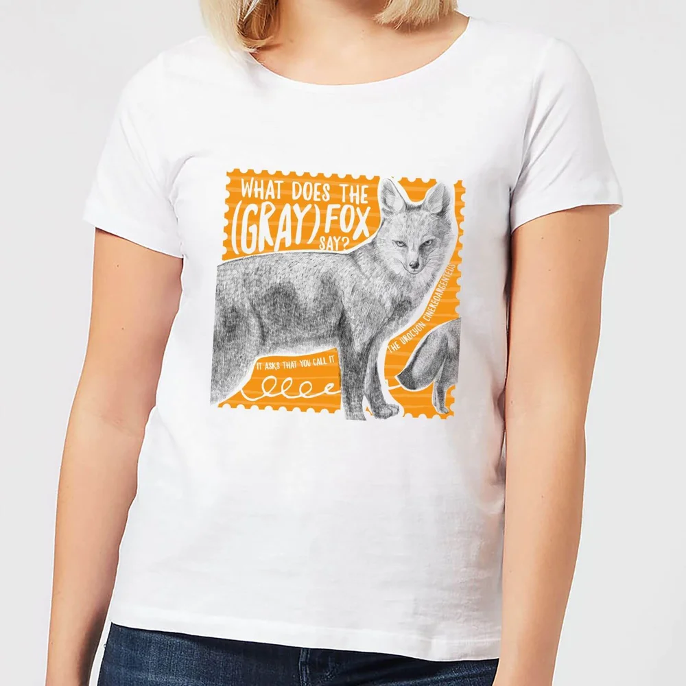 Natural History Museum What Does The Gray Fox Say? Women's T-Shirt - White - S - White Image 1