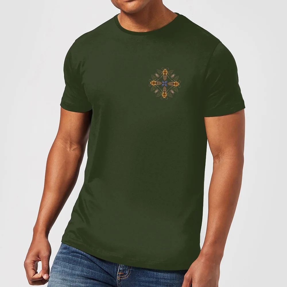 Natural History Museum Bees Men's T-Shirt - Forest Green - S - Forest Green Image 1