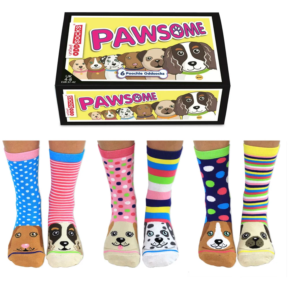 United Oddsocks Women's Pawsome Socks Gift Box Image 1