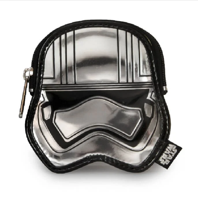 Loungefly Star Wars Captain Phasma Silver Metallic Embossed Coin Bag Image 1