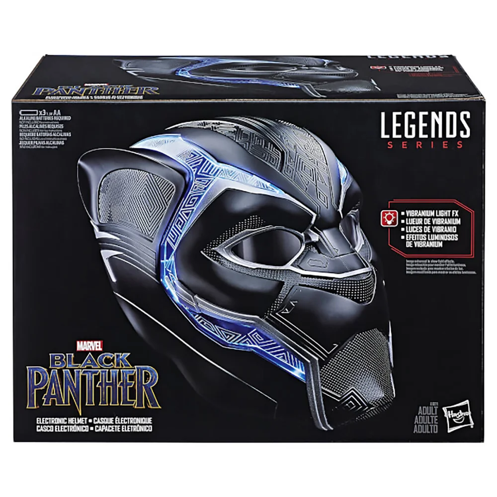 Hasbro Marvel Legends Series Black Panther 1:1 Scale Wearable Electronic Helmet Image 1