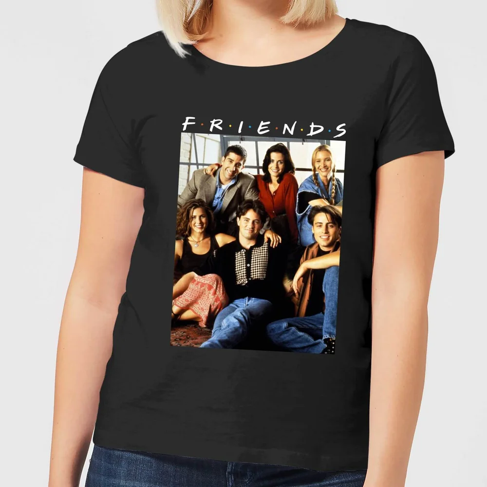 Friends Vintage Character Shot Women's T-Shirt - Black - S Image 1