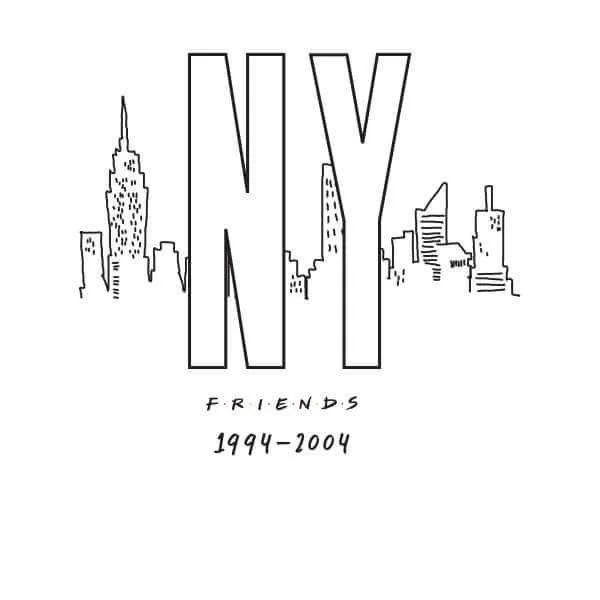 Friends NY Skyline Sweatshirt - White