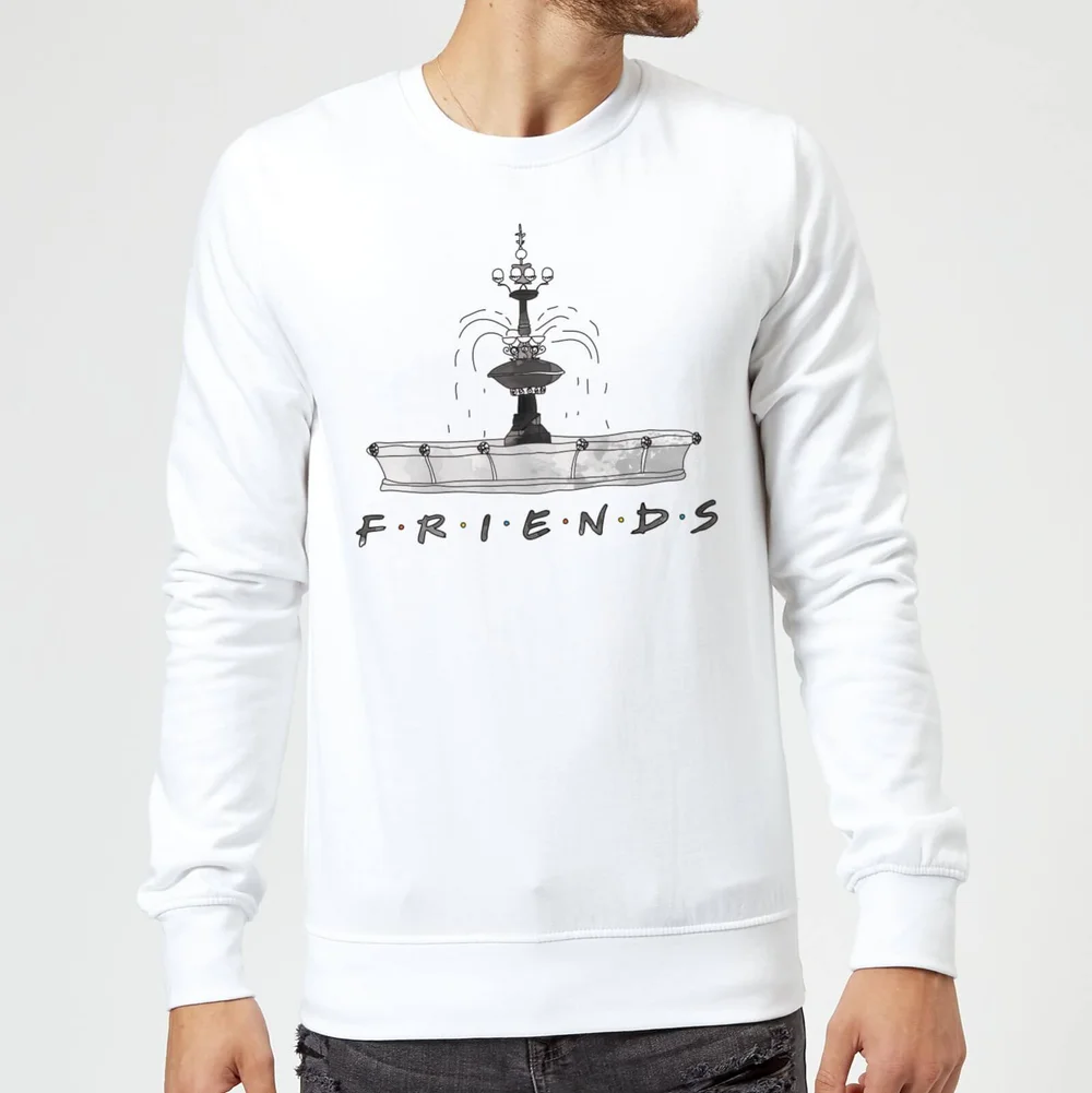 Friends Fountain Sketch Sweatshirt - White - S Image 1