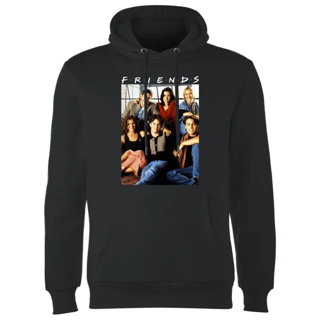 Friends Vintage Character Shot Hoodie - Black