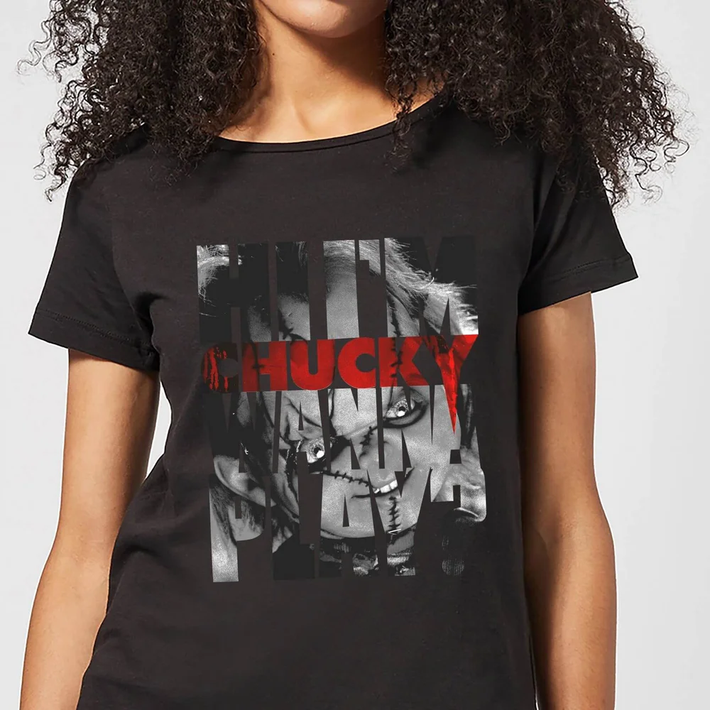 Chucky Typographic Women's T-Shirt - Black - S Image 1