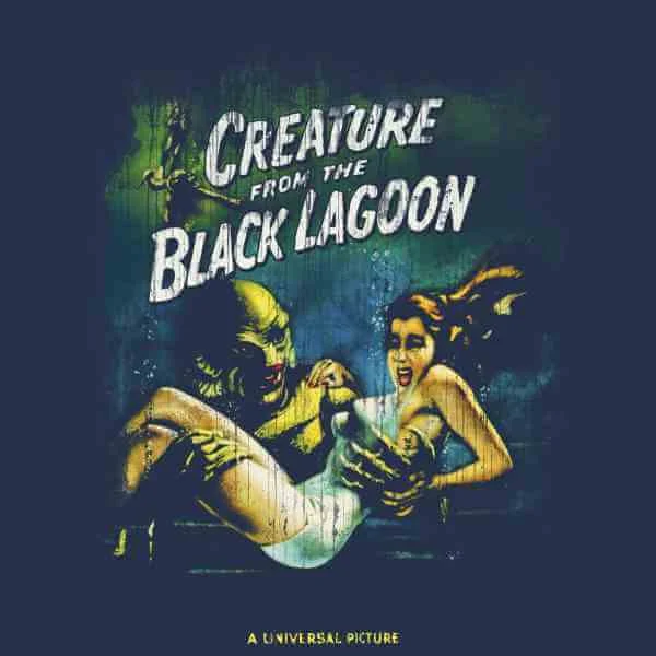 Universal Monsters Creature From The Black Lagoon Vintage Poster Men's T-Shirt - Navy