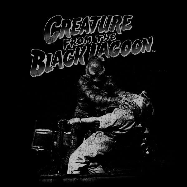 Universal Monsters Creature From The Black Lagoon Black and White Women's T-Shirt - Black