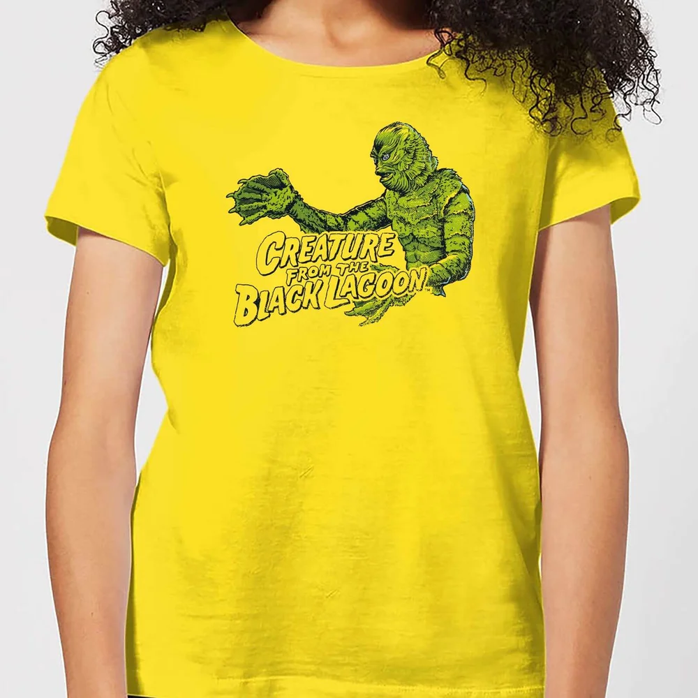 Universal Monsters Creature From The Black Lagoon Retro Crest Women's T-Shirt - Yellow - S Image 1