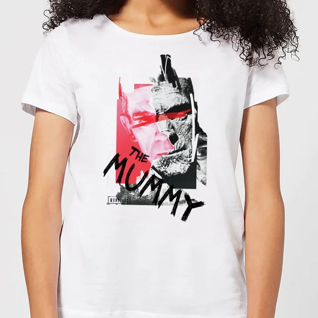Universal Monsters The Mummy Collage Women's T-Shirt - White