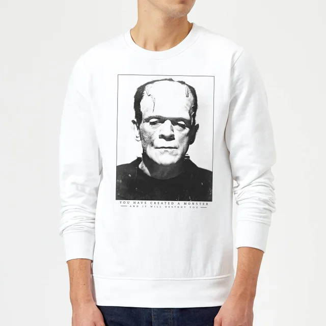Universal Monsters Frankenstein Portrait Sweatshirt - White
