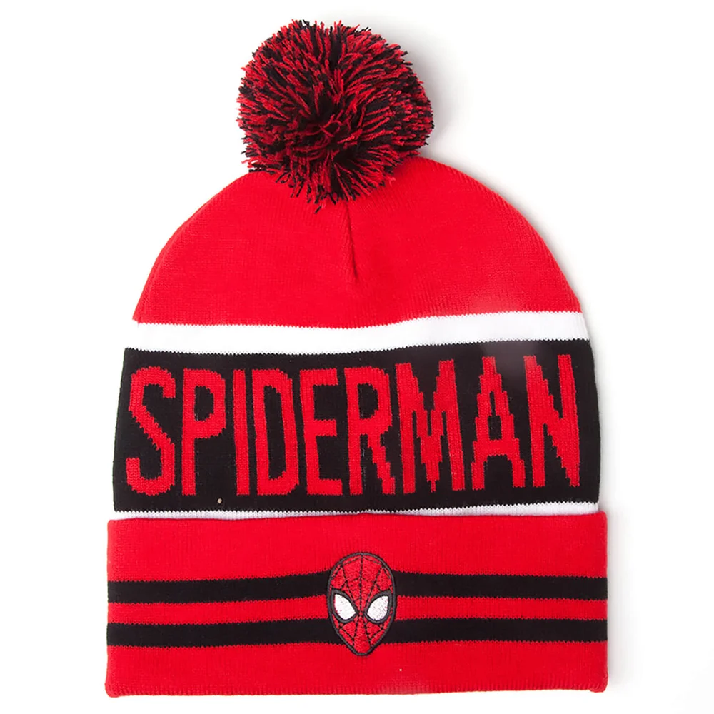 Marvel Spider-Man Men's Big Spidey Logo Beanie Hat - Red Image 1