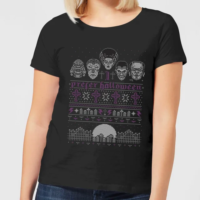 Universal Monsters I Prefer Halloween Women's T-Shirt - Black