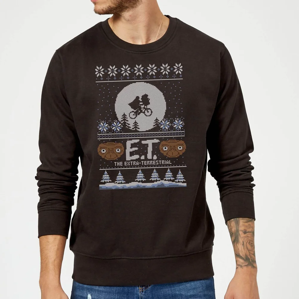 E.T. the Extra-Terrestrial Christmas Sweater - Black - S Image 1
