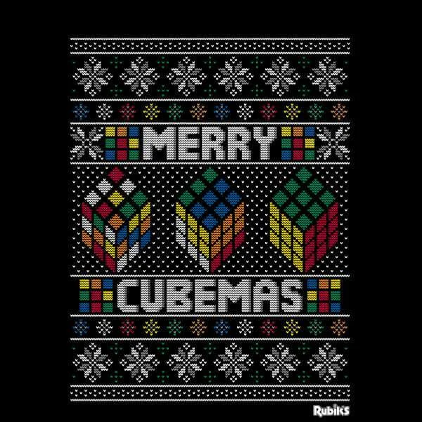 Rubiks Merry Cubemas Men's Christmas T-Shirt - Black