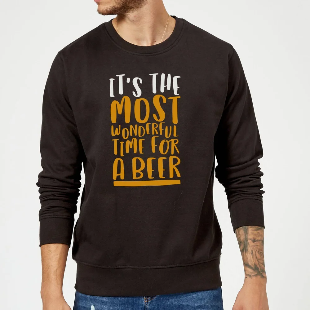It's The Most Wonderful Time for A Beer Christmas Sweater - Black - S Image 1